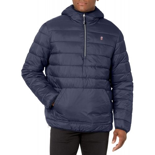  IZOD Mens Quilted Hooded Puffer: Popover