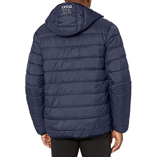  IZOD Mens Quilted Hooded Puffer: Popover