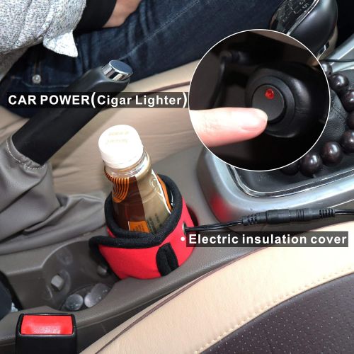  IZTOSS 12V Car Electric Warmer Cup Sleeve Travel Beverage Warmer,Portable Baby Bottle Warmer for Milk,Coffee,Tea,Water