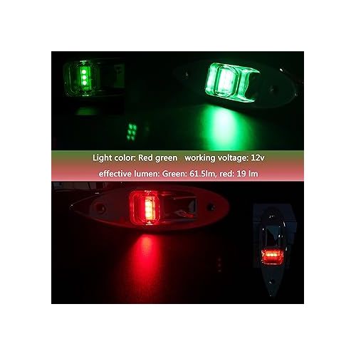  IZTOSS 12V Boat LED Navigation Lights Marine Boat Lights Waterproof Navigation Lights Side Bow Teardrop Lights