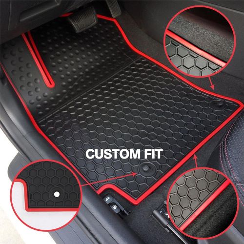  Iallauto iallauto Compatible for Lexus ES 2013 2014 2015 2016 2017 Heavy Duty Rubber Front & Rear Floor Mats Liners Vehicle All Weather Guard Black Carpet