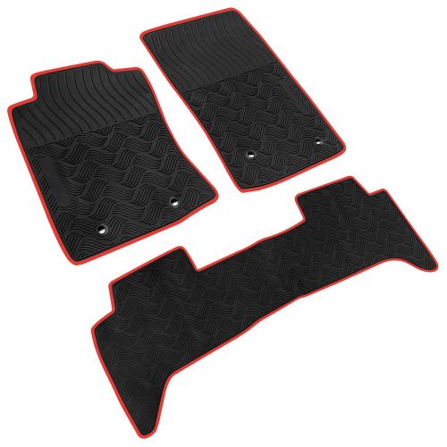  Iallauto iallauto Compatible for Toyota Tacoma 2015 2016 2017 2018 Heavy Duty Rubber Front & Rear Floor Mats Liners Vehicle All Weather Guard Black Carpet