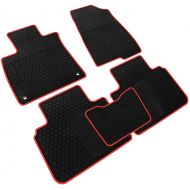 Iallauto iallauto Compatible for 2018 2019 Honda Accord Heavy Duty Rubber Front & Rear Floor Mats Liners Vehicle All Weather Guard Black Carpet