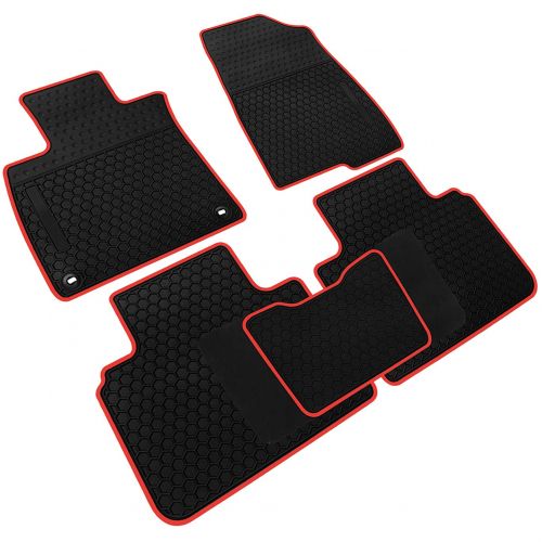  Iallauto iallauto Compatible for 2018 2019 Honda Accord Heavy Duty Rubber Front & Rear Floor Mats Liners Vehicle All Weather Guard Black Carpet