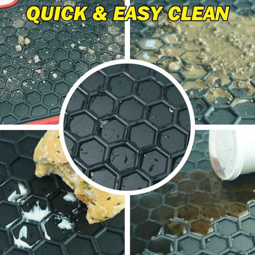  Iallauto iallauto Compatible for 2018 2019 Honda Accord Heavy Duty Rubber Front & Rear Floor Mats Liners Vehicle All Weather Guard Black Carpet