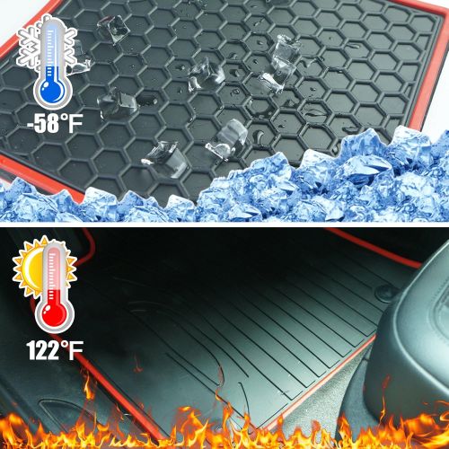  Iallauto iallauto Compatible for Toyota Camry 2018 2019 Heavy Duty Rubber Front & Rear Floor Mats Liners Vehicle All Weather Guard Black Carpet