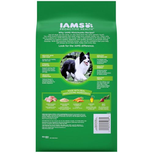  Iams Proactive Health Adult Minichunks Dry Dog Food Chicken, 3.3 Lb. Bag