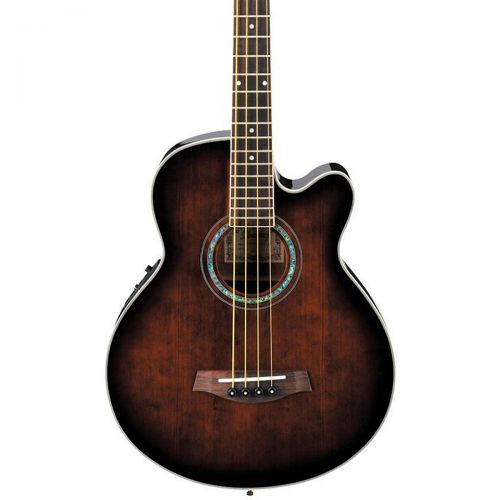  Ibanez AEB10E Acoustic-Electric Bass Guitar with Onboard Tuner Dark Violin Sunburst