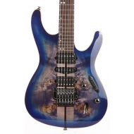 Ibanez S Premium S1070PBZ Electric Guitar with Soft Case, Bound Panga Panga Fingerboard, Cerulean Blue Burst