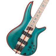 Ibanez Electric Bass Solid SR Premium 4-String Electric Bass with Flamed Maple Fretboard, Includes Gig Bag (Caribbean Green Low Gloss)