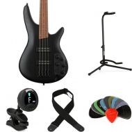 Ibanez Standard SR300EB Bass Guitar Essentials Bundle - Weathered Black