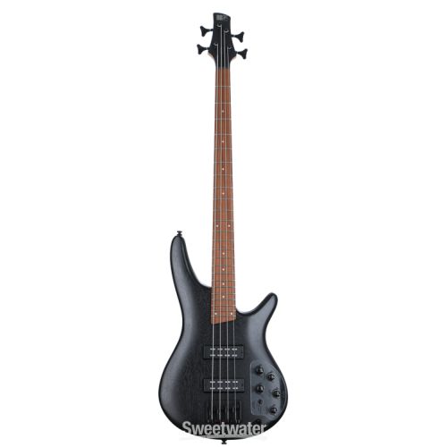  Ibanez Standard SR300EB Bass Guitar Essentials Bundle - Weathered Black