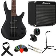 Ibanez miKro GSRM20 Bass Guitar and Ampeg Rocket Amp Essentials Bundle - Weathered Black