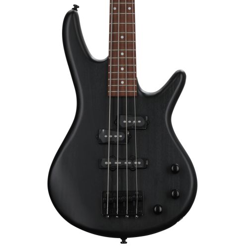  Ibanez miKro GSRM20 Bass Guitar and Ampeg Rocket Amp Essentials Bundle - Weathered Black