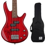 Ibanez miKro GSRM20 Bass Guitar and Gig Bag - Transparent Red