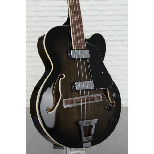  Ibanez Artcore AFB200 Hollowbody Bass Guitar - Transparent Black Sunburst