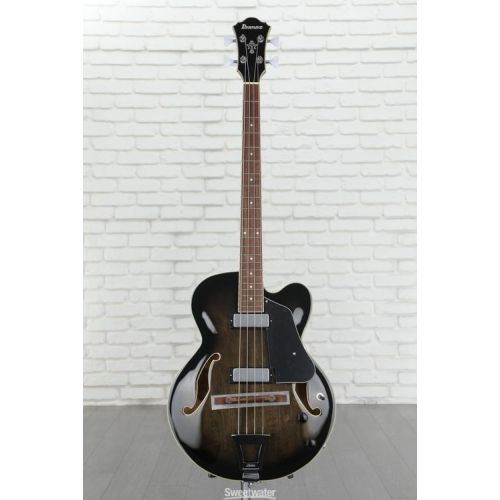  Ibanez Artcore AFB200 Hollowbody Bass Guitar - Transparent Black Sunburst