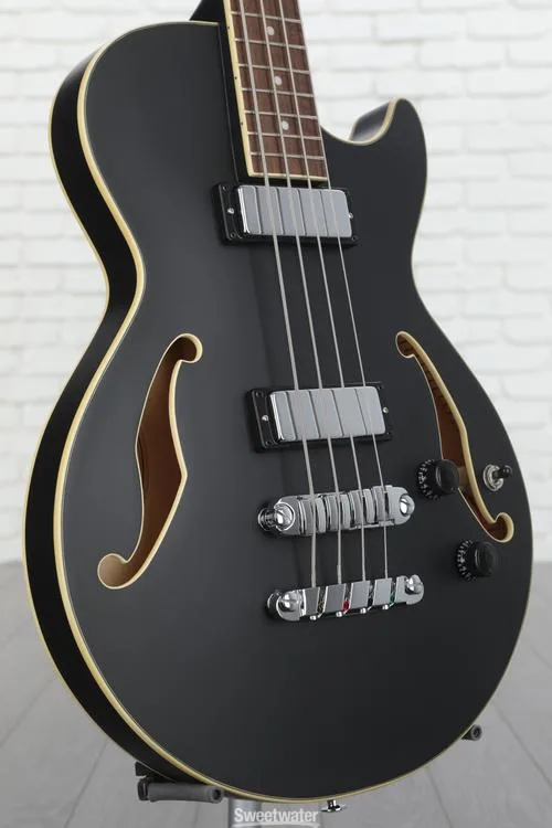  Ibanez AGB200 Semi-hollow Bass Guitar - Black Flat