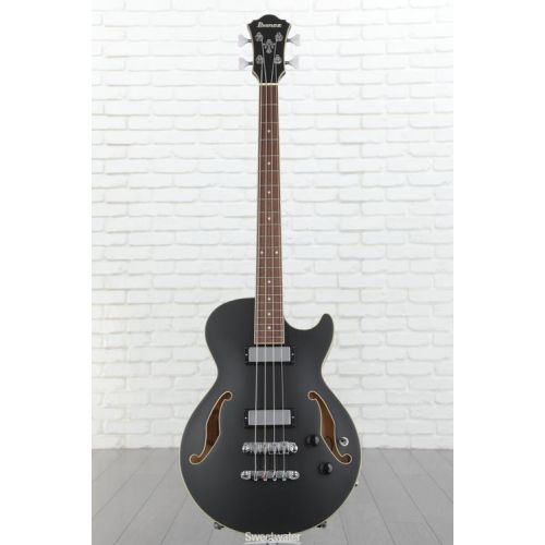  Ibanez AGB200 Semi-hollow Bass Guitar - Black Flat