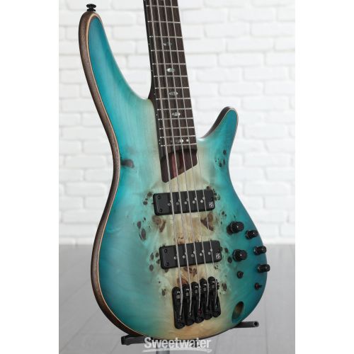  Ibanez Premium SR1605B Bass Guitar - Caribbean Shoreline Flat