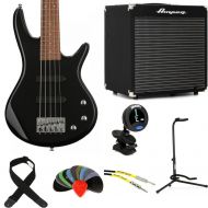 Ibanez miKro GSRM25 Bass Guitar and Ampeg Rocket Amp Essentials Bundle - Black