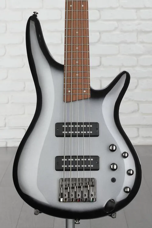 Ibanez Standard SR305E 5-string Bass Guitar - Metallic Silver Sunburst Demo