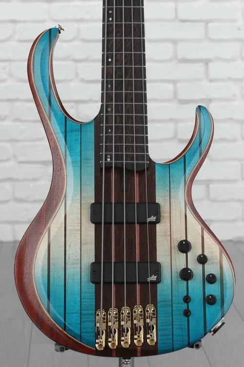 Ibanez Premium BTB1935 5-string Electric Bass Guitar - Caribbean Islet Low Gloss Demo