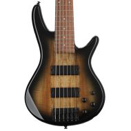 Ibanez Gio GSR206SMNGT Bass Guitar - Spalted Maple Top Natural Grey Burst