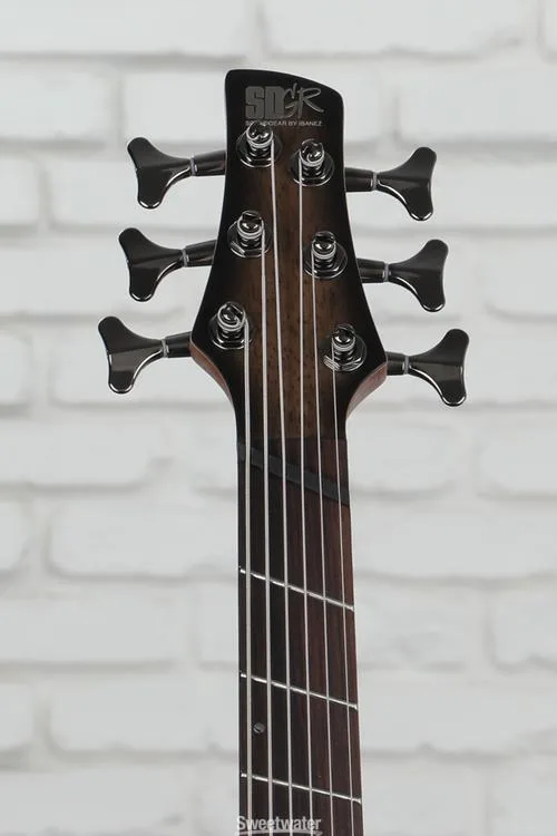  Ibanez Bass Workshop SRC6MS 6-string Multi-Scale Bass Guitar - Black Stained Burst Low Gloss