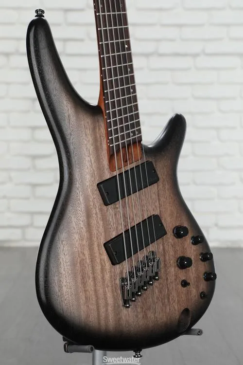  Ibanez Bass Workshop SRC6MS 6-string Multi-Scale Bass Guitar - Black Stained Burst Low Gloss