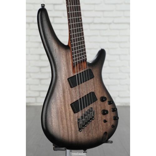  Ibanez Bass Workshop SRC6MS 6-string Multi-Scale Bass Guitar - Black Stained Burst Low Gloss