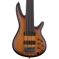 Ibanez SRF706 Fretless Bass Guitar - Brown Burst Flat