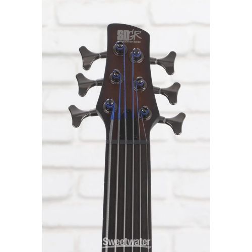  Ibanez SRF706 Fretless Bass Guitar - Brown Burst Flat