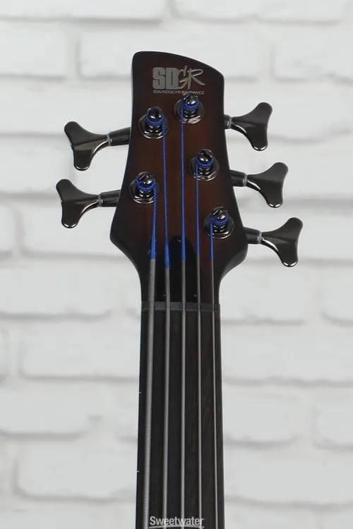  Ibanez Bass Workshop SRF705 Fretless Bass Guitar - Brown Burst Flat