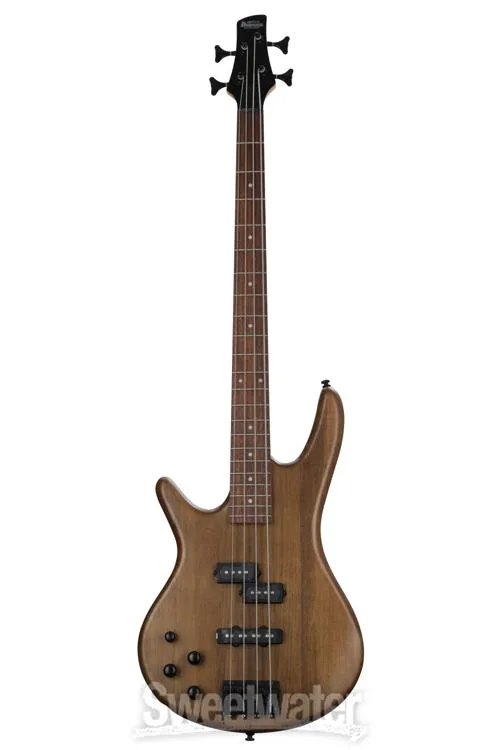  Ibanez Gio GSR200B Left-handed Bass Guitar Essentials Bundle - Walnut Flat