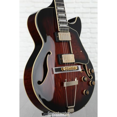  Ibanez Artcore Expressionist AG95QA Hollowbody Electric Guitar - Dark Brown Sunburst