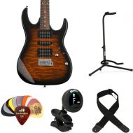 Ibanez Gio GRX70QA Electric Guitar Essentials Bundle - Sunburst