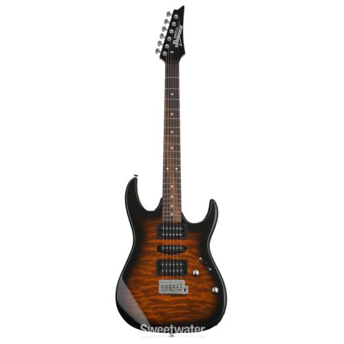  Ibanez Gio GRX70QA Electric Guitar Essentials Bundle - Sunburst