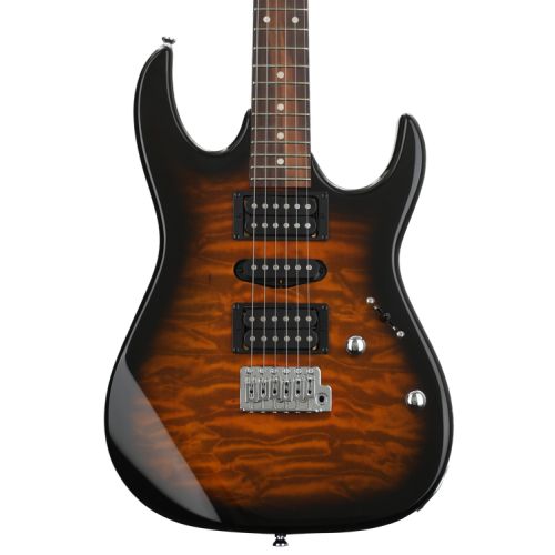  Ibanez Gio GRX70QA Electric Guitar Essentials Bundle - Sunburst