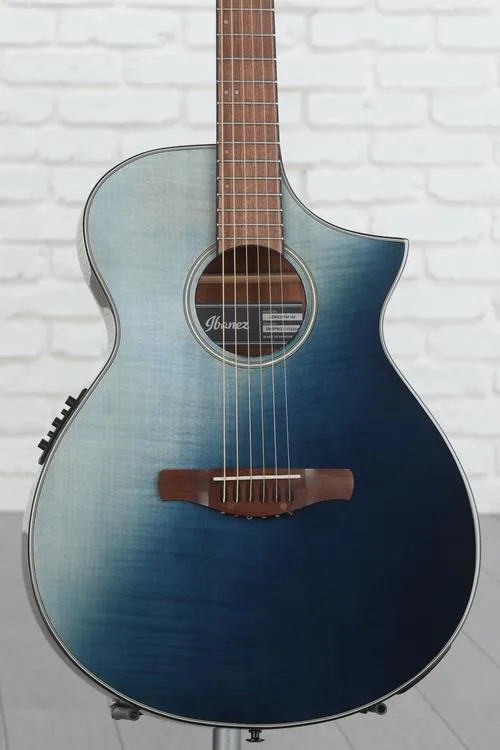  Ibanez AEWC32FM Acoustic-Electric Guitar - Indigo Sunset Fade