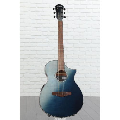  Ibanez AEWC32FM Acoustic-Electric Guitar - Indigo Sunset Fade