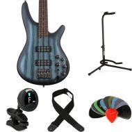 Ibanez Standard SR300E Bass Guitar Essentials Bundle - Sky Veil Matte