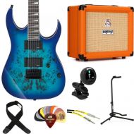 Ibanez GIO GRGR221PA Electric Guitar and Orange Crush 20 Amp Essentials Bundle - Aqua Burst