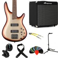 Ibanez Standard SR300E Bass Guitar and Ampeg RB-108 Amp Bundle - Charred Champagne Burst