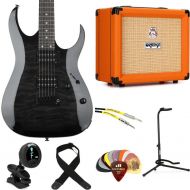 Ibanez Gio GRGA120QA and Orange Crush 20 Amp Bundle - Transparent Black Sunburst