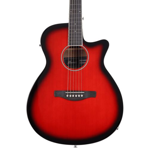  Ibanez AEG7TRH Acoustic-electric Guitar Essentials Bundle - Transparent Red Sunburst