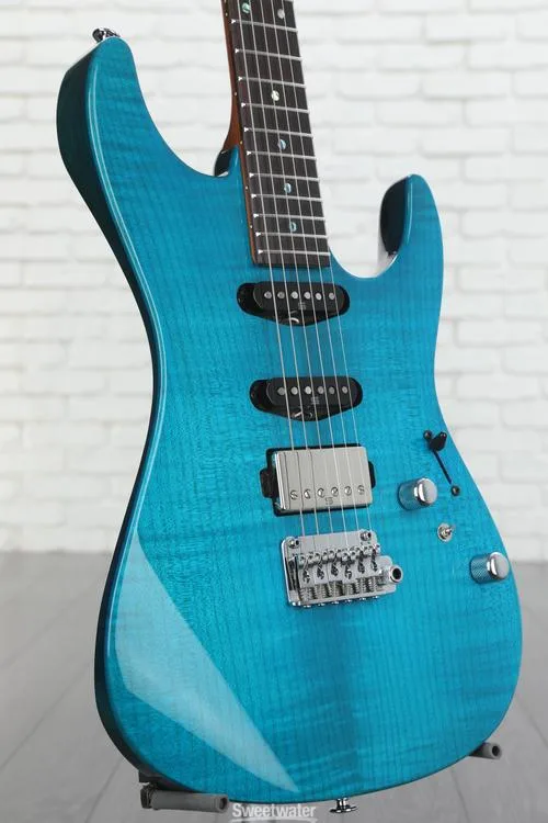  Ibanez Martin Miller Signature MMN1 Electric Guitar - Transparent Aqua Blue