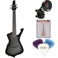 Ibanez UICT100MGS Iceman Electric Tenor Ukulele Essentials Bundle - Metallic Gray Sunburst