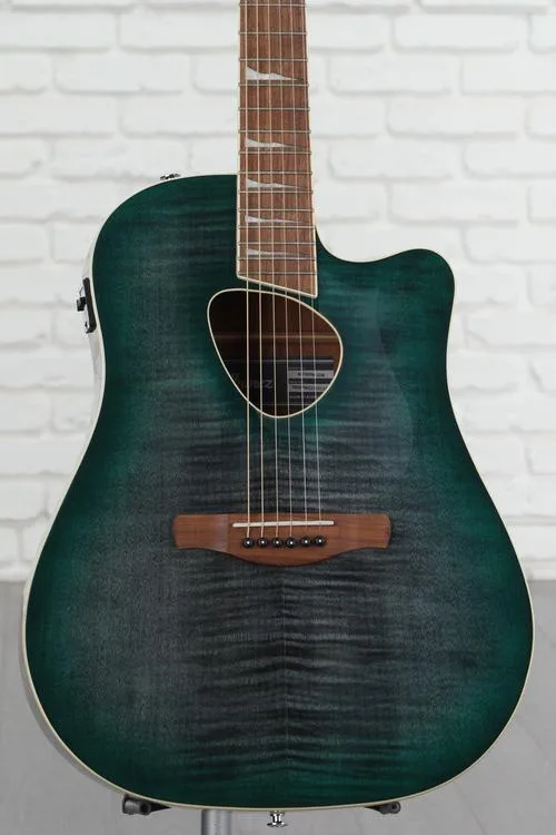  Ibanez ALT30FM Altstar Flamed-top Acoustic-electric Guitar - Emerald Doom Burst