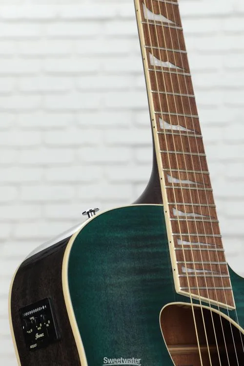  Ibanez ALT30FM Altstar Flamed-top Acoustic-electric Guitar - Emerald Doom Burst